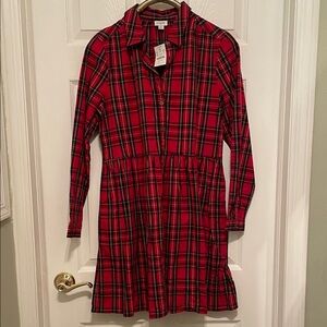 J. Crew Red and Black Plaid Dress